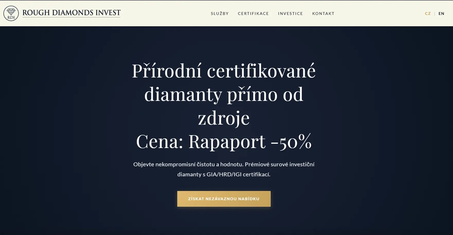 Zakázkový dovoz surových diamantů